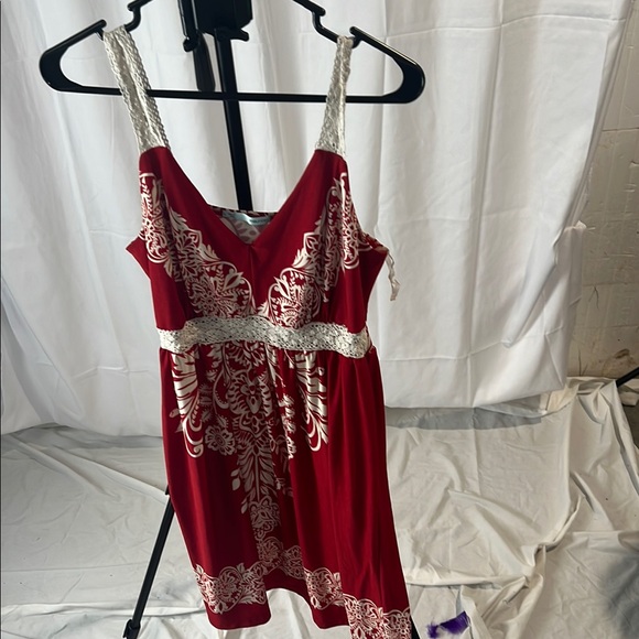 Maurices Red and White Embellished Cocktail Dress - Picture 1 of 3